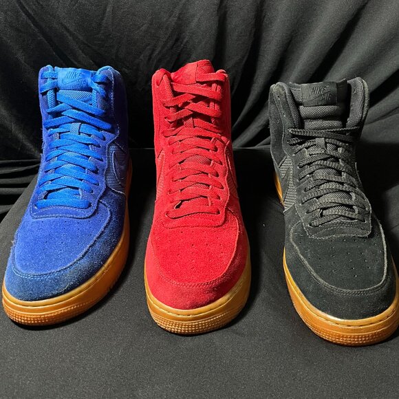 Nike Air Force 1 High ’07 LV8 Bundle – Black, Blue, Red, Mens Pre-Owned - Picture 3 of 12